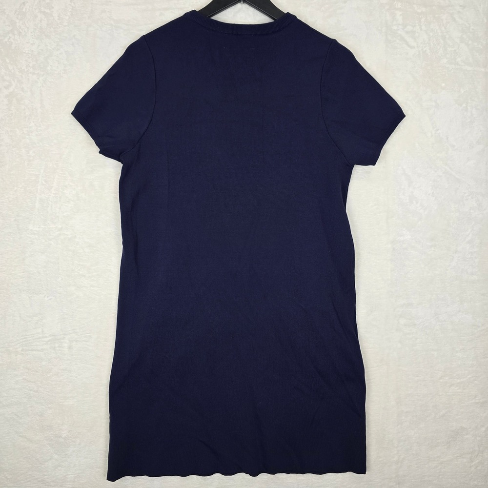 Pomander Place Navy Jessica Knit Dress Gold Button Pockets Size Medium Y24767T - Picture 8 of 9